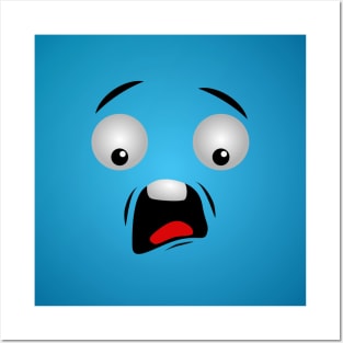 Cute Cartoon Face Emoji Shocked Expression Posters and Art